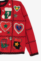 Vintage Red Designers Originals Studio Stockings Christmas Cardigan (1990s)