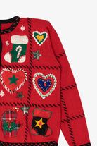 Vintage Red Designers Originals Studio Stockings Christmas Cardigan (1990s)