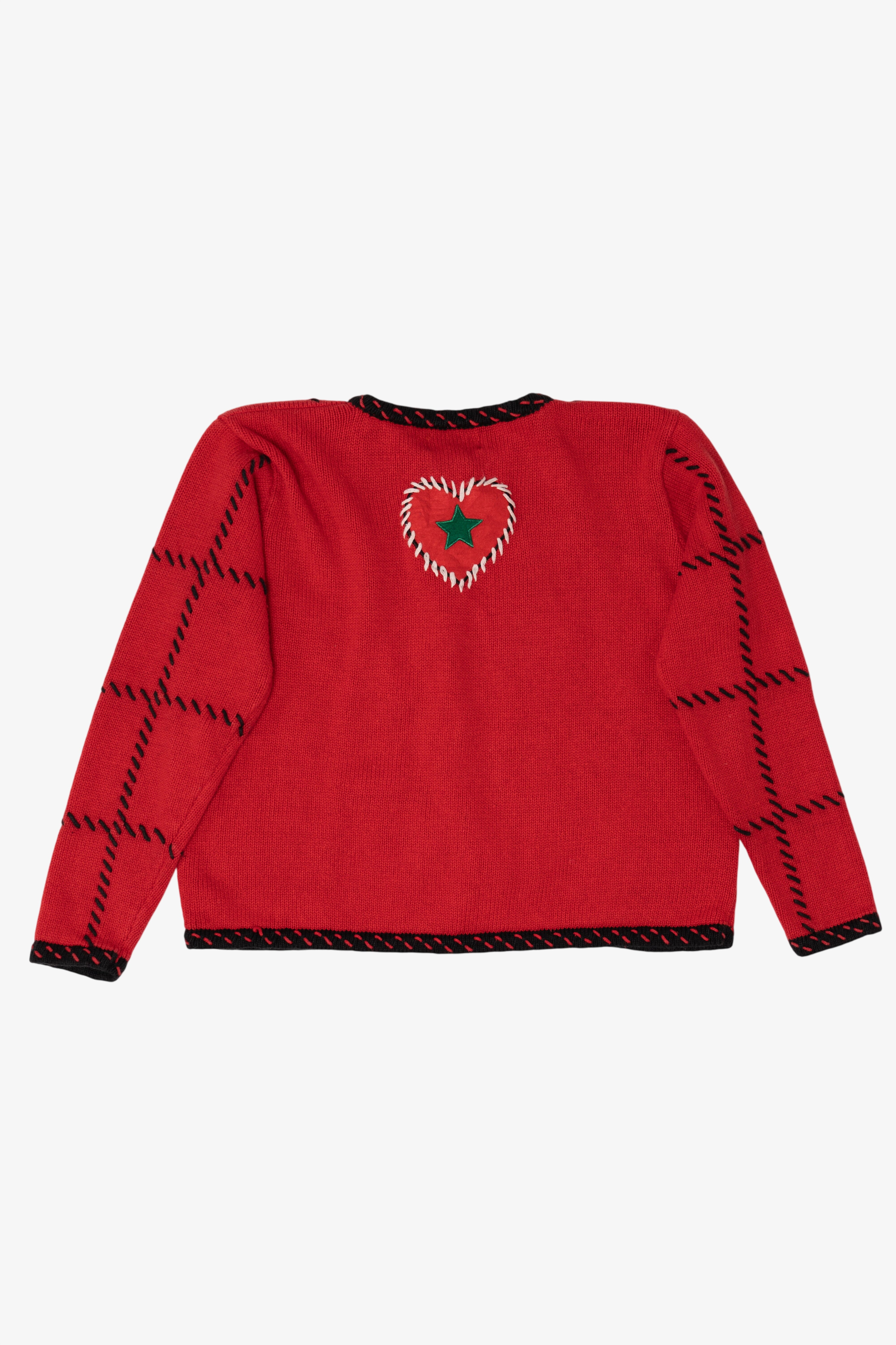 Vintage Red Designers Originals Studio Stockings Christmas Cardigan (1990s)