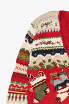 Vintage Red Tiara Stockings Ugly Christmas Cardigan (1990s)