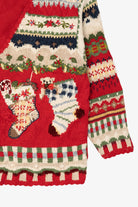 Vintage Red Tiara Stockings Ugly Christmas Cardigan (1990s)
