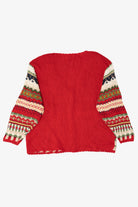 Vintage Red Tiara Stockings Ugly Christmas Cardigan (1990s)