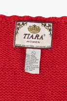Vintage Red Tiara Stockings Ugly Christmas Cardigan (1990s)