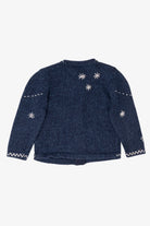 Vintage Kids Navy Blue UR It Ice Skating Ugly Christmas Cardigan (1990s)