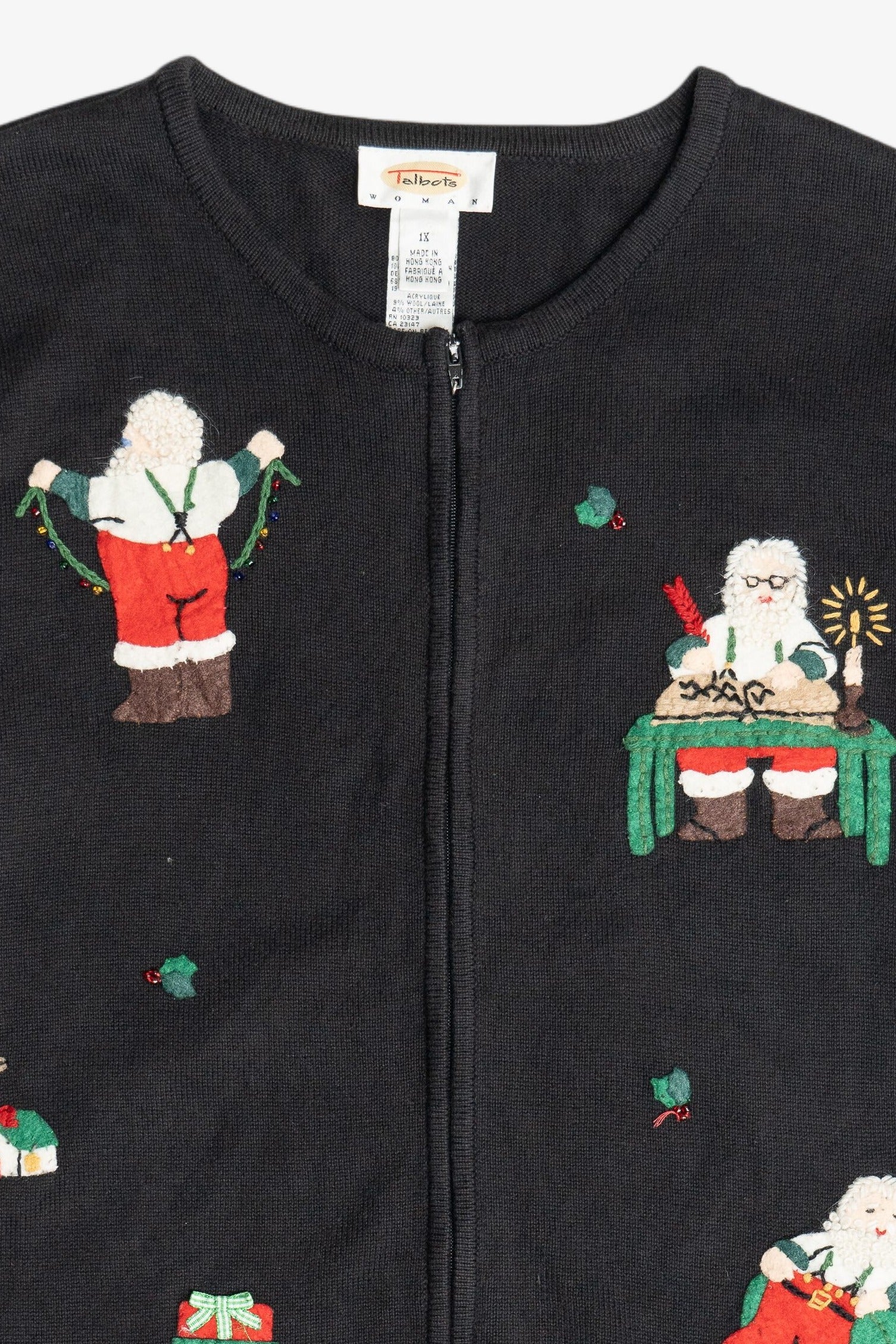 Vintage Talbots Santa Ugly Christmas Sweater (2000s)
