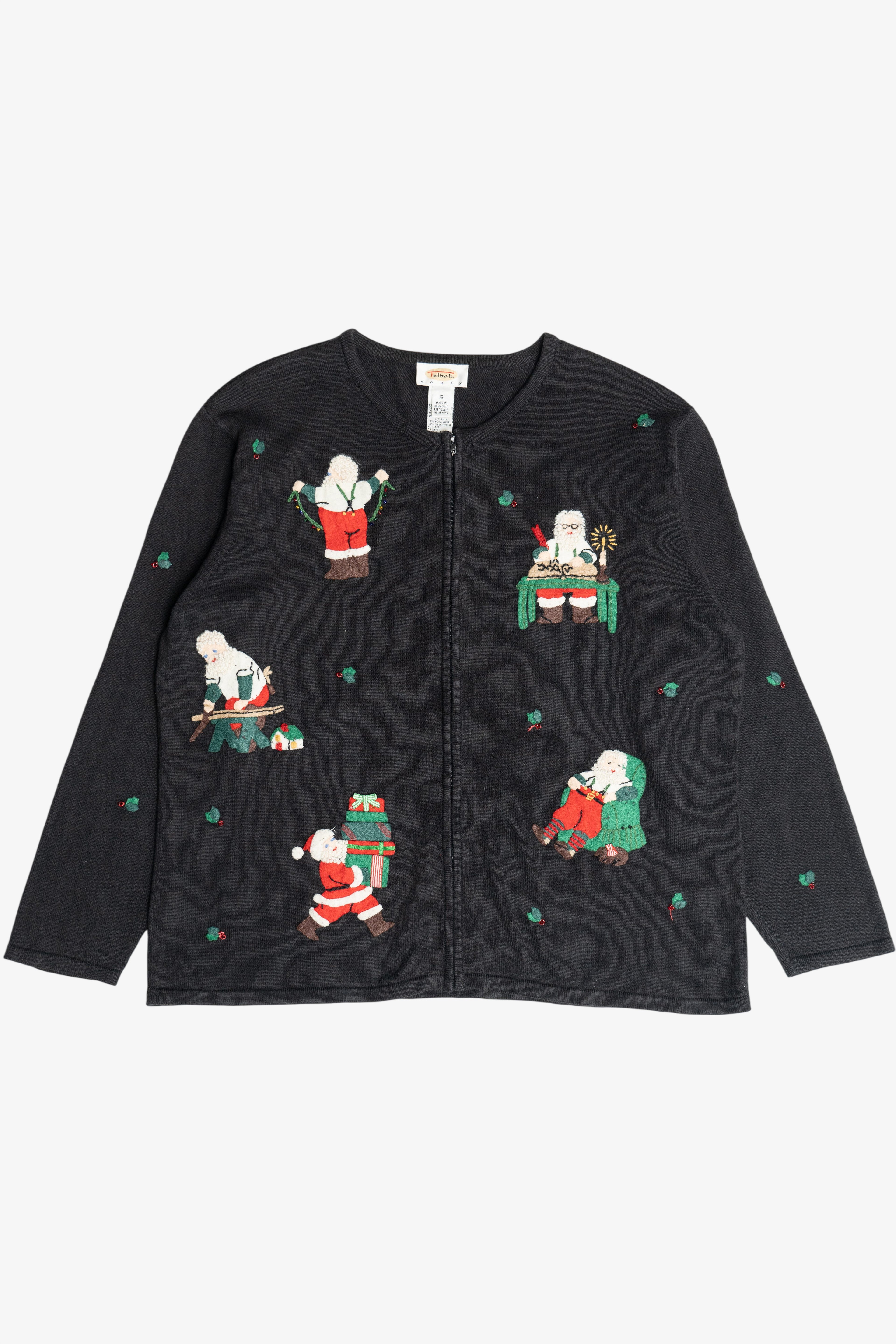 Vintage Talbots Santa Ugly Christmas Sweater (2000s)
