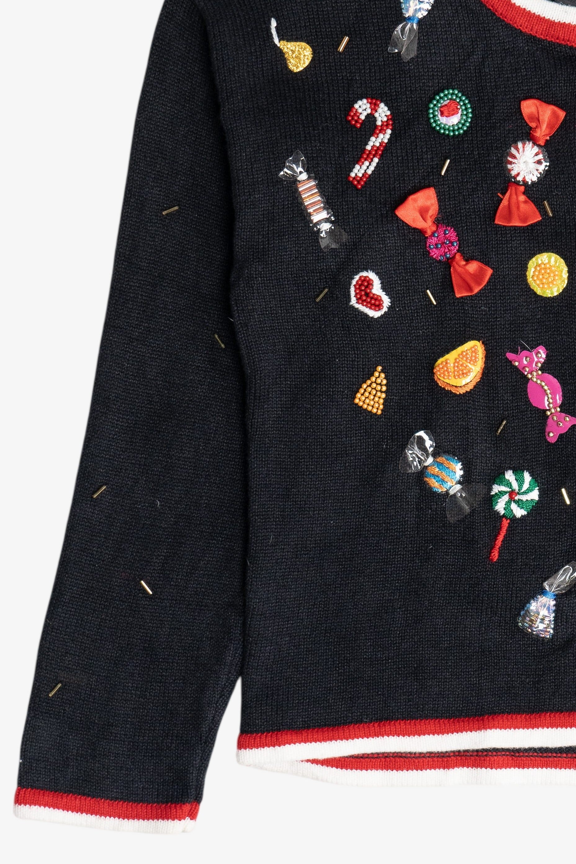 Vintage Kid's Michael Simon Beaded Candy Halloween Or Christmas Cardigan (2000s)
