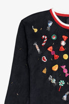 Vintage Kid's Michael Simon Beaded Candy Halloween Or Christmas Cardigan (2000s)