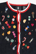 Vintage Kid's Michael Simon Beaded Candy Halloween Or Christmas Cardigan (2000s)