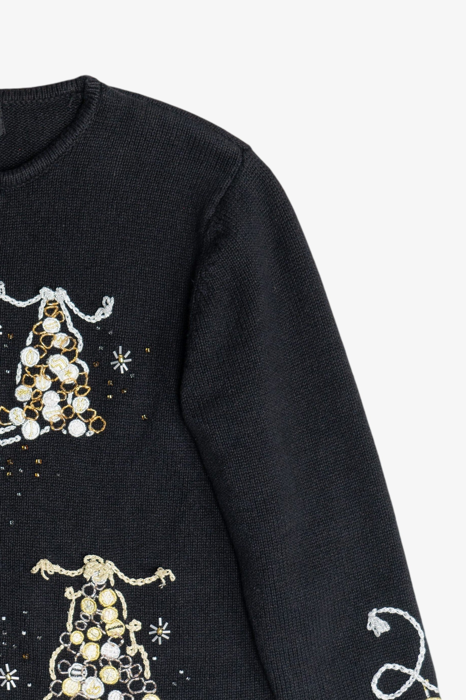 Vintage Gold & Silver Christmas Trees Ugly Christmas Sweater (1990s)