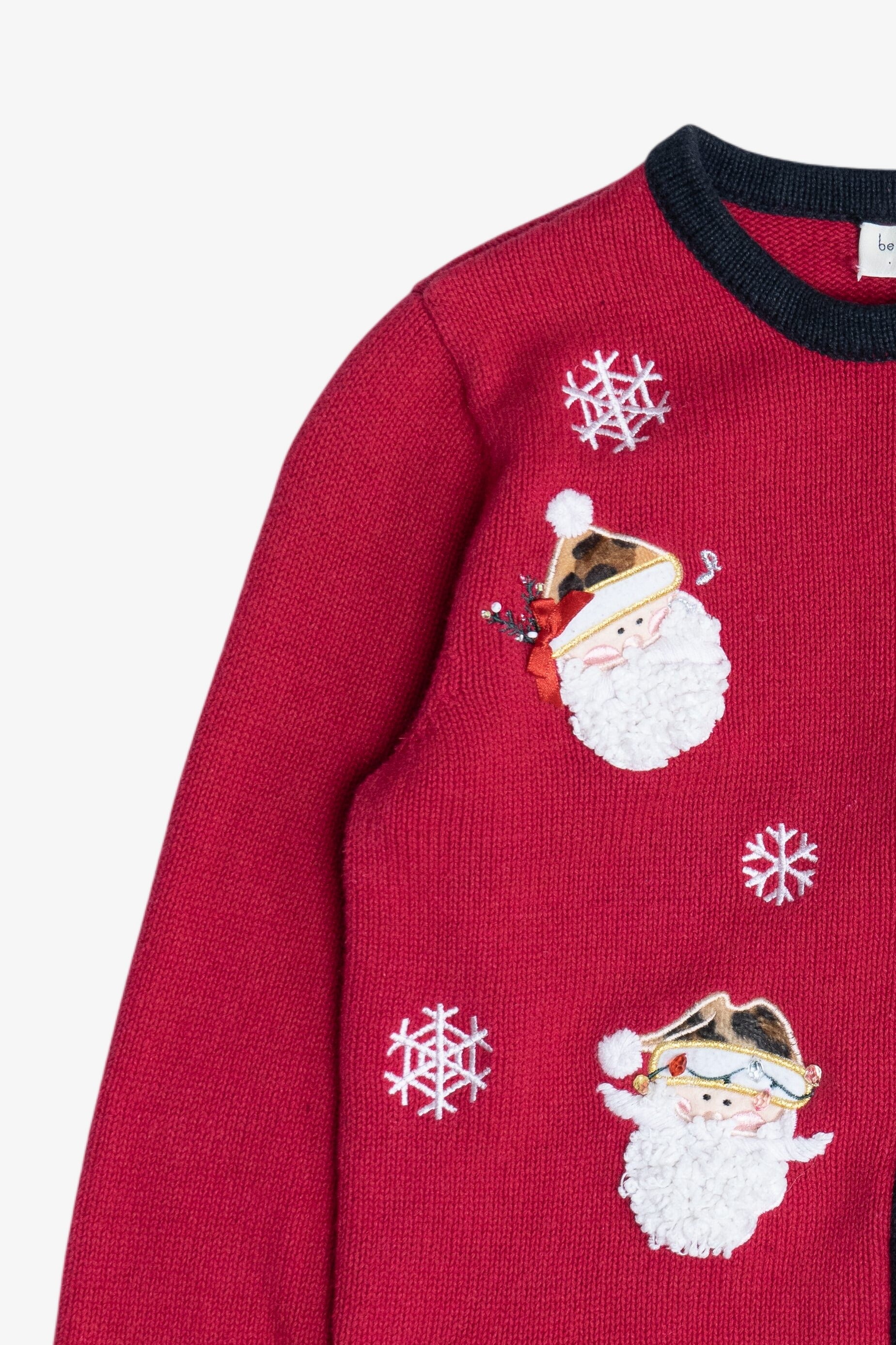 Vintage Red Bechamel Santas Ugly Christmas Sweater (1990s)
