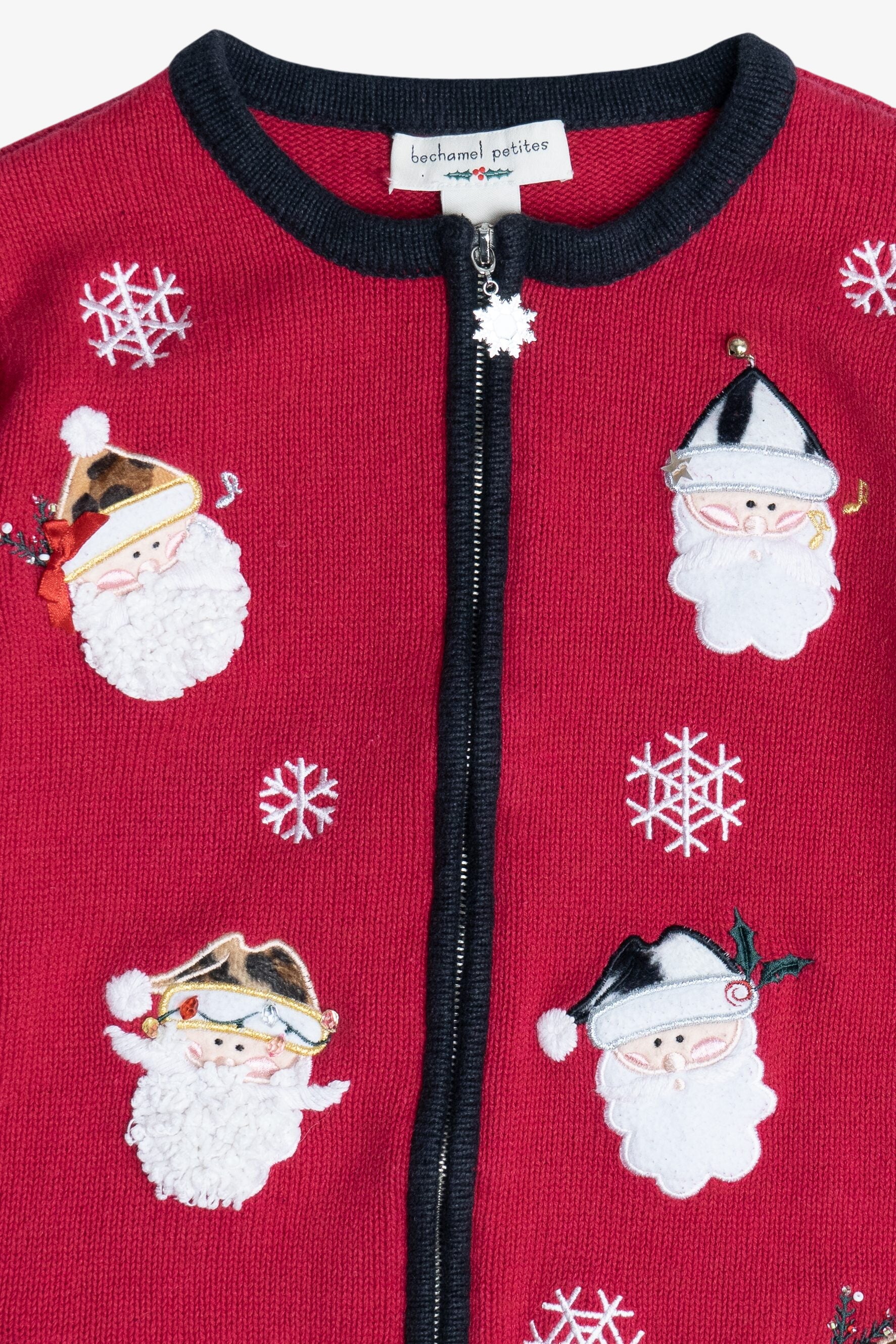 Vintage Red Bechamel Santas Ugly Christmas Sweater (1990s)