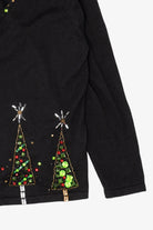 Vintage Black Berek Trees Ugly Christmas Cardigan (1990s)