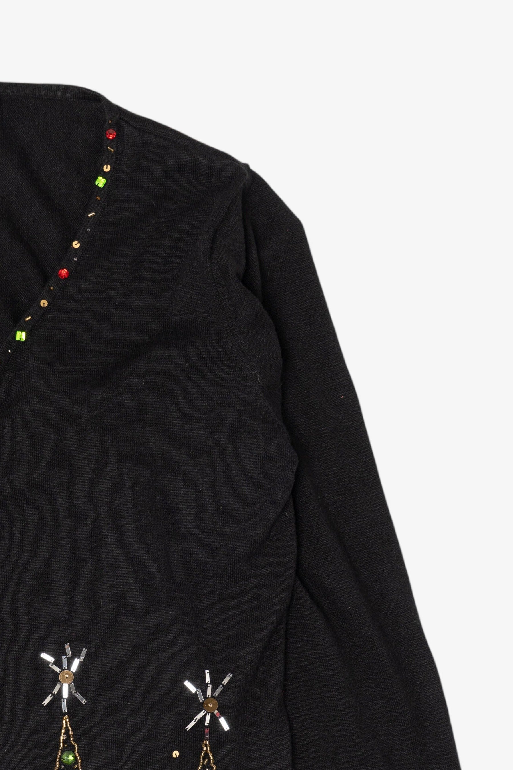 Vintage Black Berek Trees Ugly Christmas Cardigan (1990s)