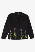 Vintage Black Berek Trees Ugly Christmas Cardigan (1990s)