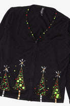 Vintage Black Berek Trees Ugly Christmas Cardigan (1990s)