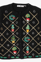 Vintage Black OHI Ugly Christmas Cardigan (1990s)