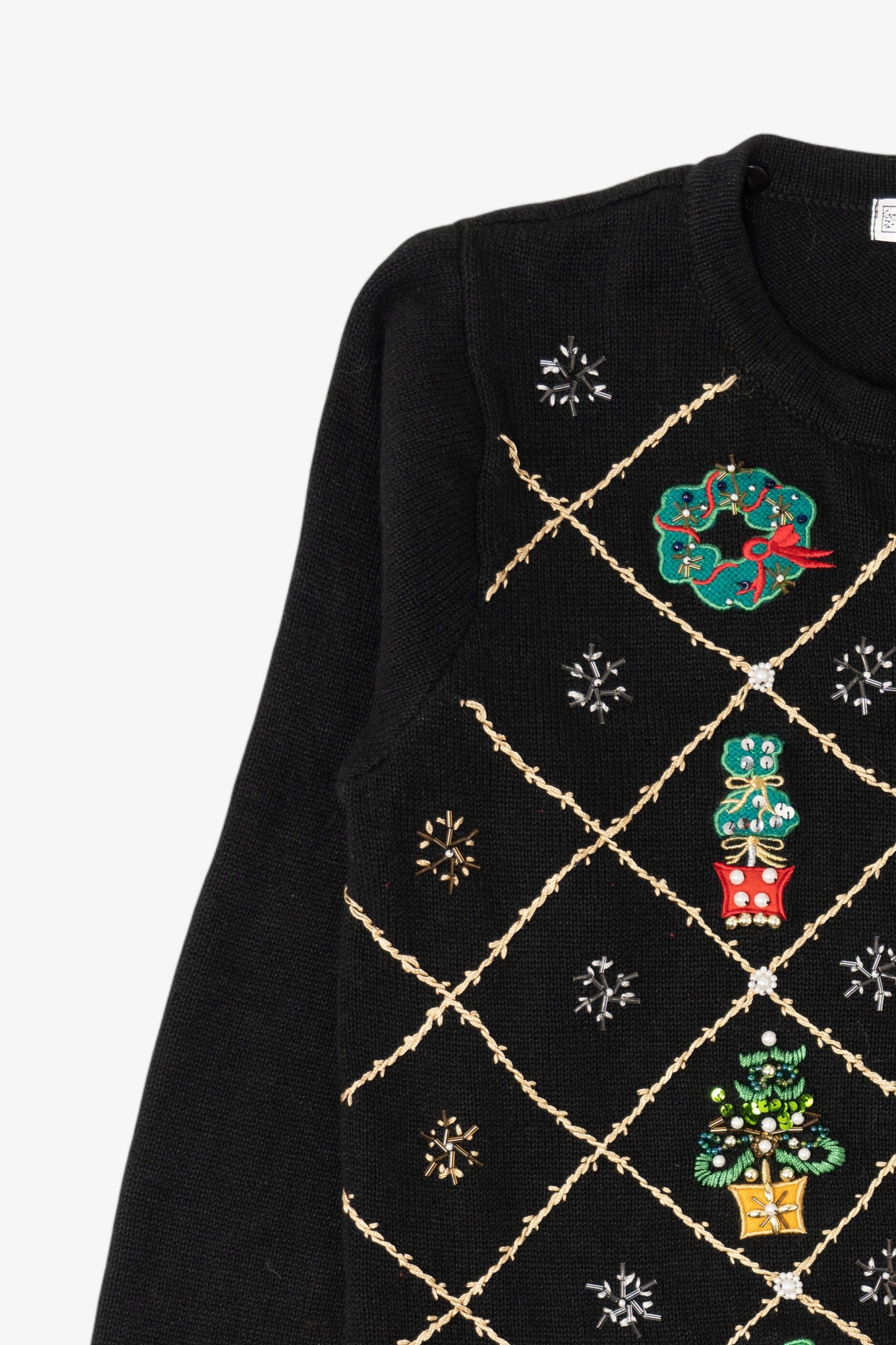 Vintage Black OHI Ugly Christmas Cardigan (1990s)