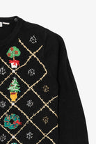 Vintage Black OHI Ugly Christmas Cardigan (1990s)