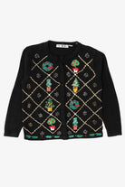 Vintage Black OHI Ugly Christmas Cardigan (1990s)