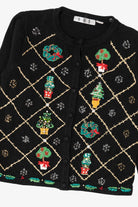 Vintage Black OHI Ugly Christmas Cardigan (1990s)