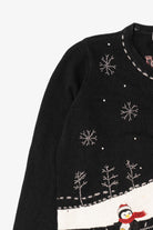 Vintage Black White Stag Penguins Ugly Christmas Cardigan (1990s)