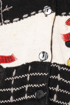 Vintage Black White Stag Penguins Ugly Christmas Cardigan (1990s)