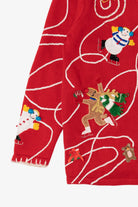 Vintage Red Berek Ice Skating Ugly Christmas Cardigan (1990s)