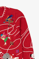 Vintage Red Berek Ice Skating Ugly Christmas Cardigan (1990s)