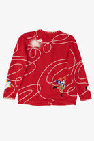Vintage Red Berek Ice Skating Ugly Christmas Cardigan (1990s)