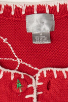 Vintage Red Berek Ice Skating Ugly Christmas Cardigan (1990s)