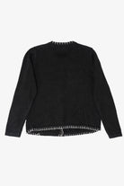 Vintage Black White Stag Trees Ugly Christmas Cardigan (1990s)
