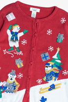 Vintage Polar Bears Ugly Christmas Cardigan Sweater (1990s)