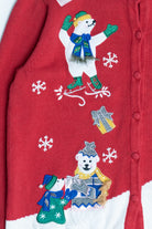 Vintage Polar Bears Ugly Christmas Cardigan Sweater (1990s)
