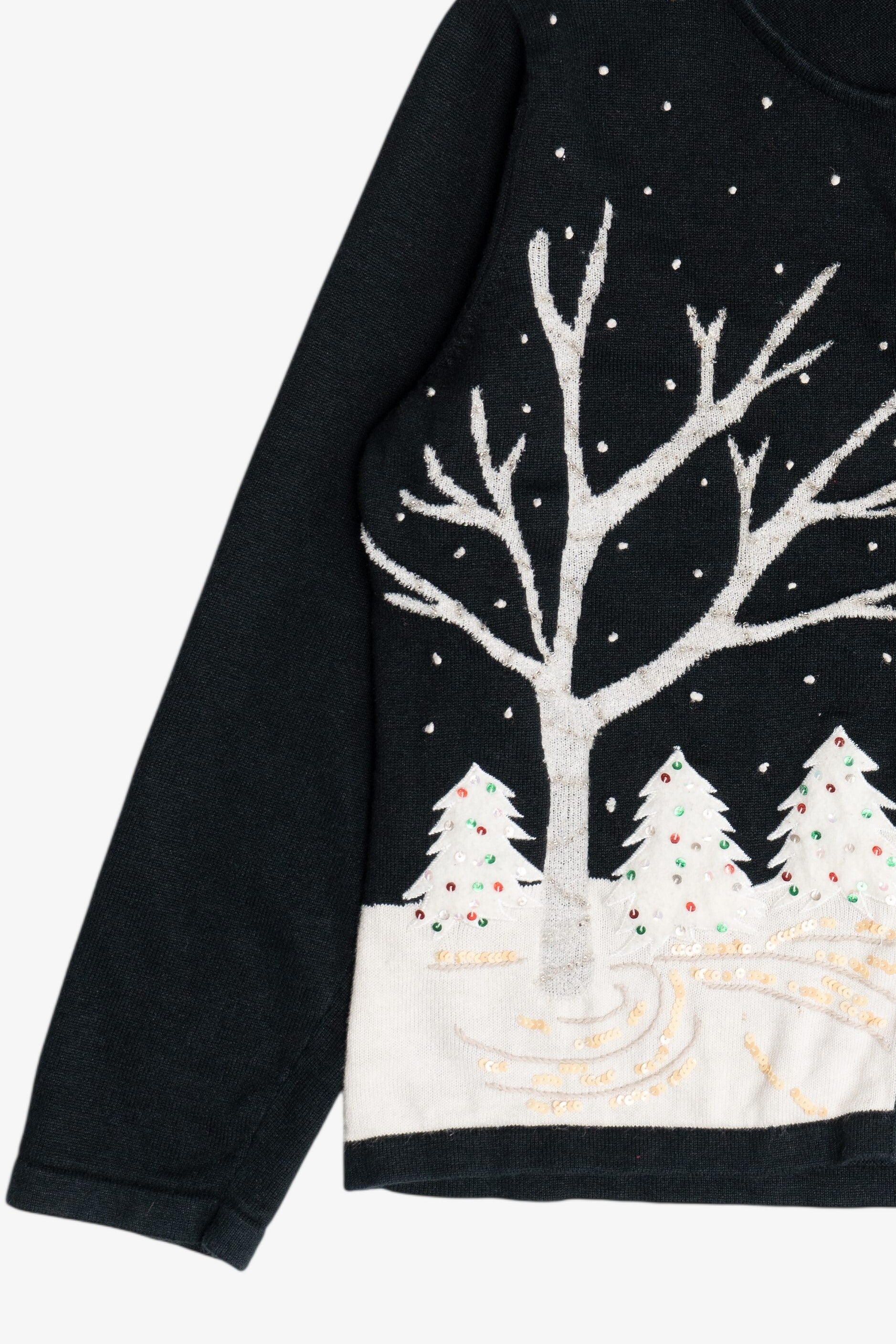 Vintage Snow Landscape Ugly Christmas Cardigan Sweater (2000s)