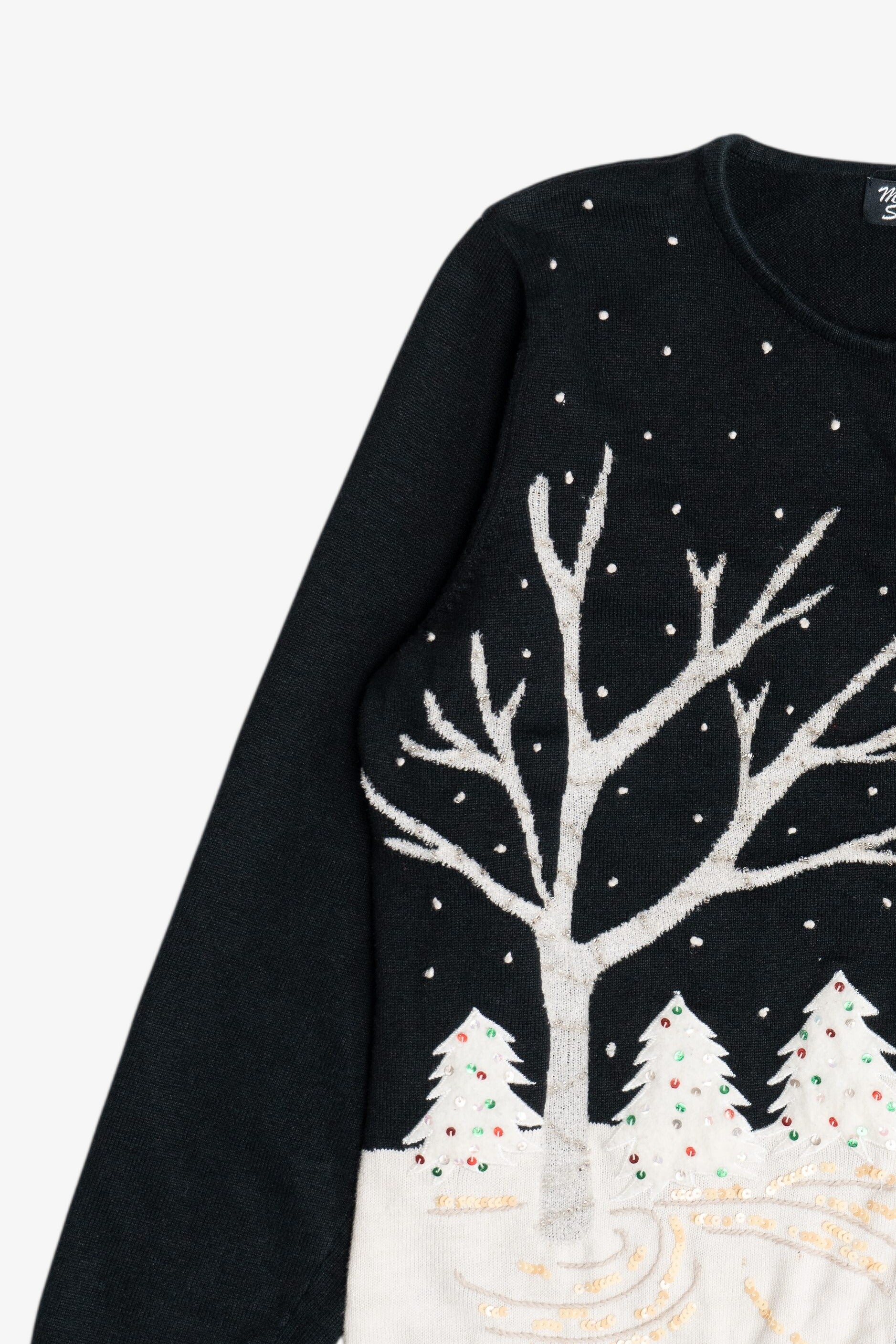 Vintage Snow Landscape Ugly Christmas Cardigan Sweater (2000s)
