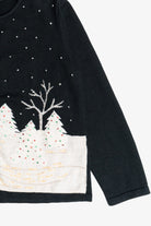 Vintage Snow Landscape Ugly Christmas Cardigan Sweater (2000s)