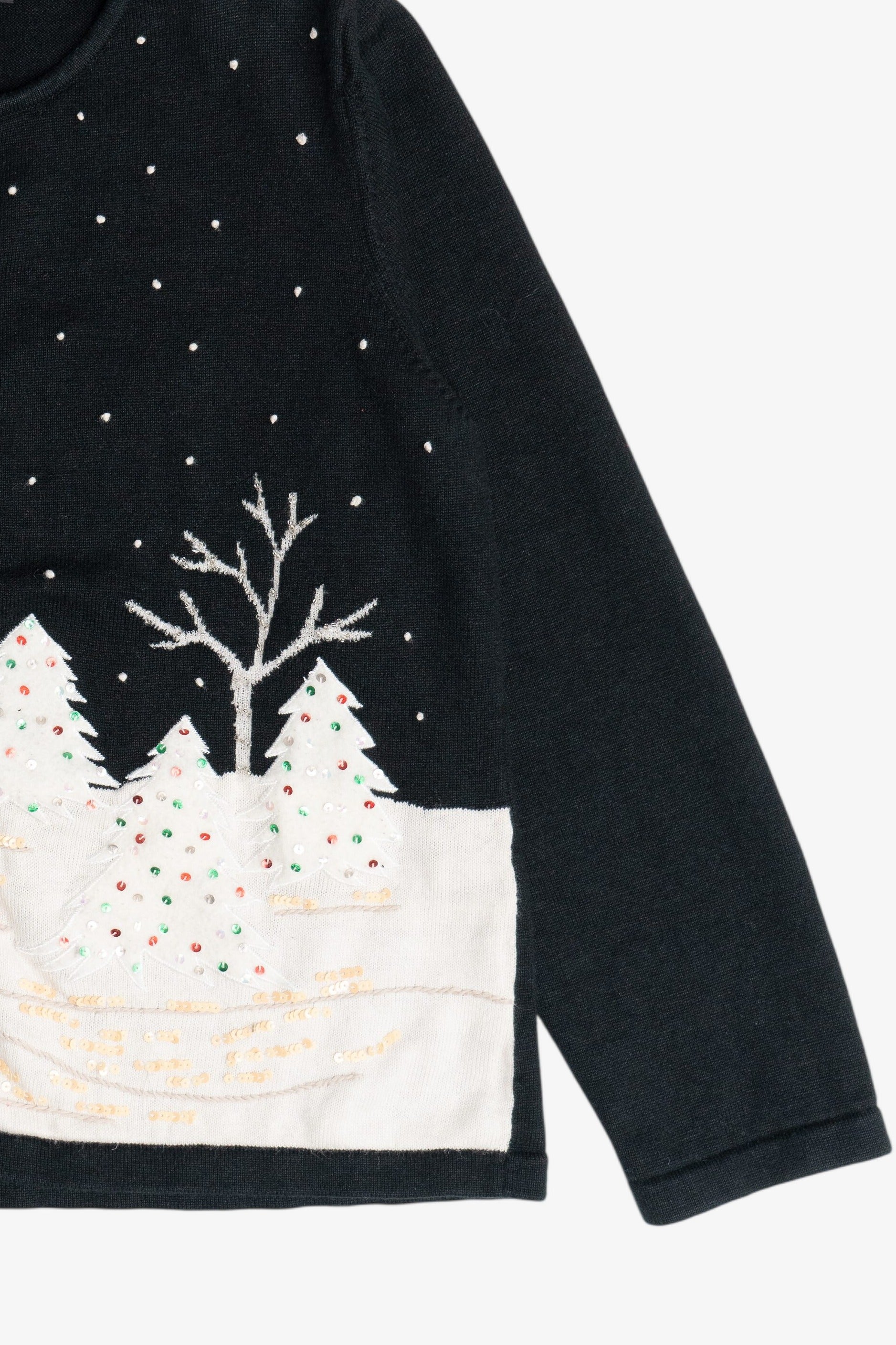 Vintage Snow Landscape Ugly Christmas Cardigan Sweater (2000s)