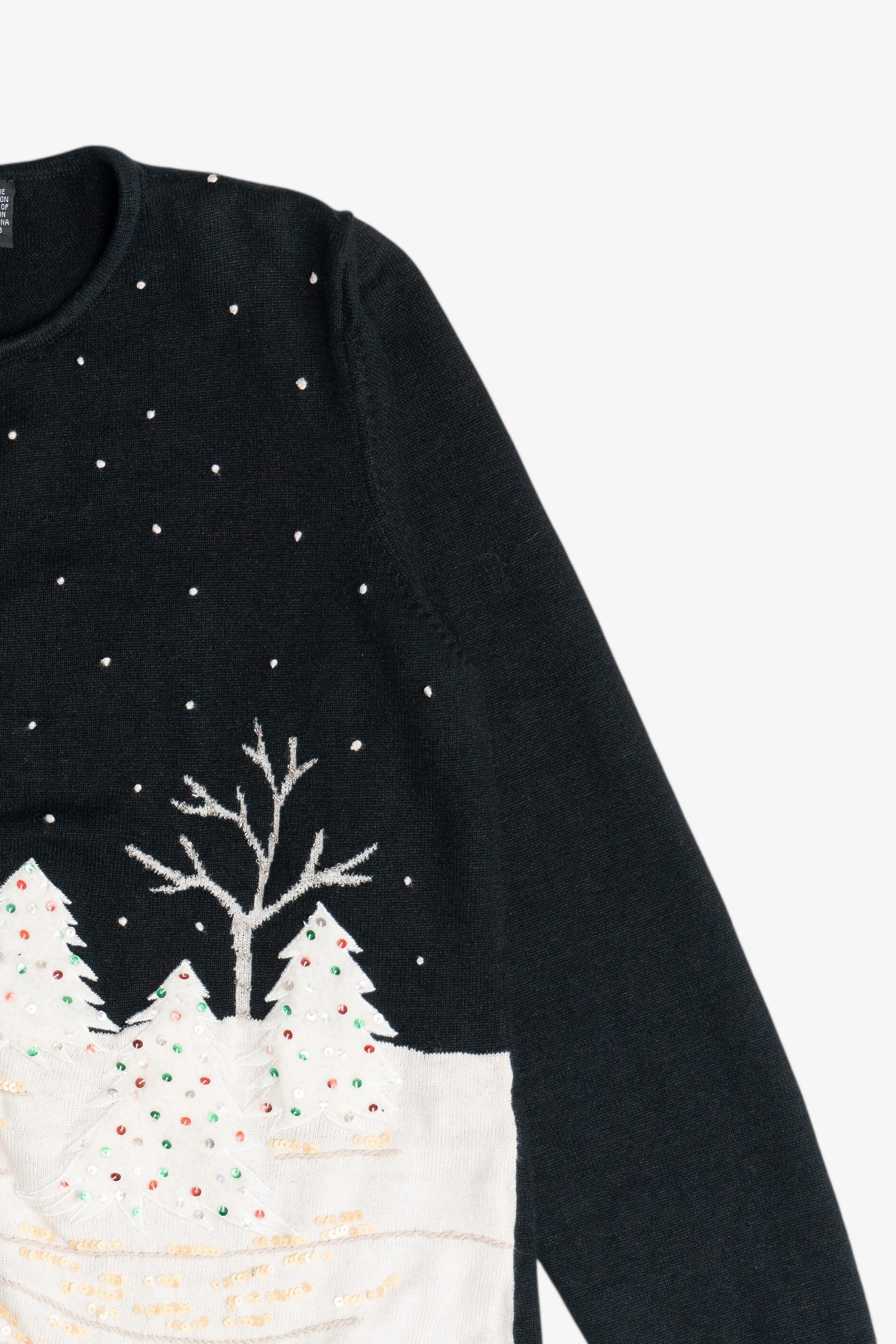 Vintage Snow Landscape Ugly Christmas Cardigan Sweater (2000s)