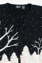 Vintage Snow Landscape Ugly Christmas Cardigan Sweater (2000s)