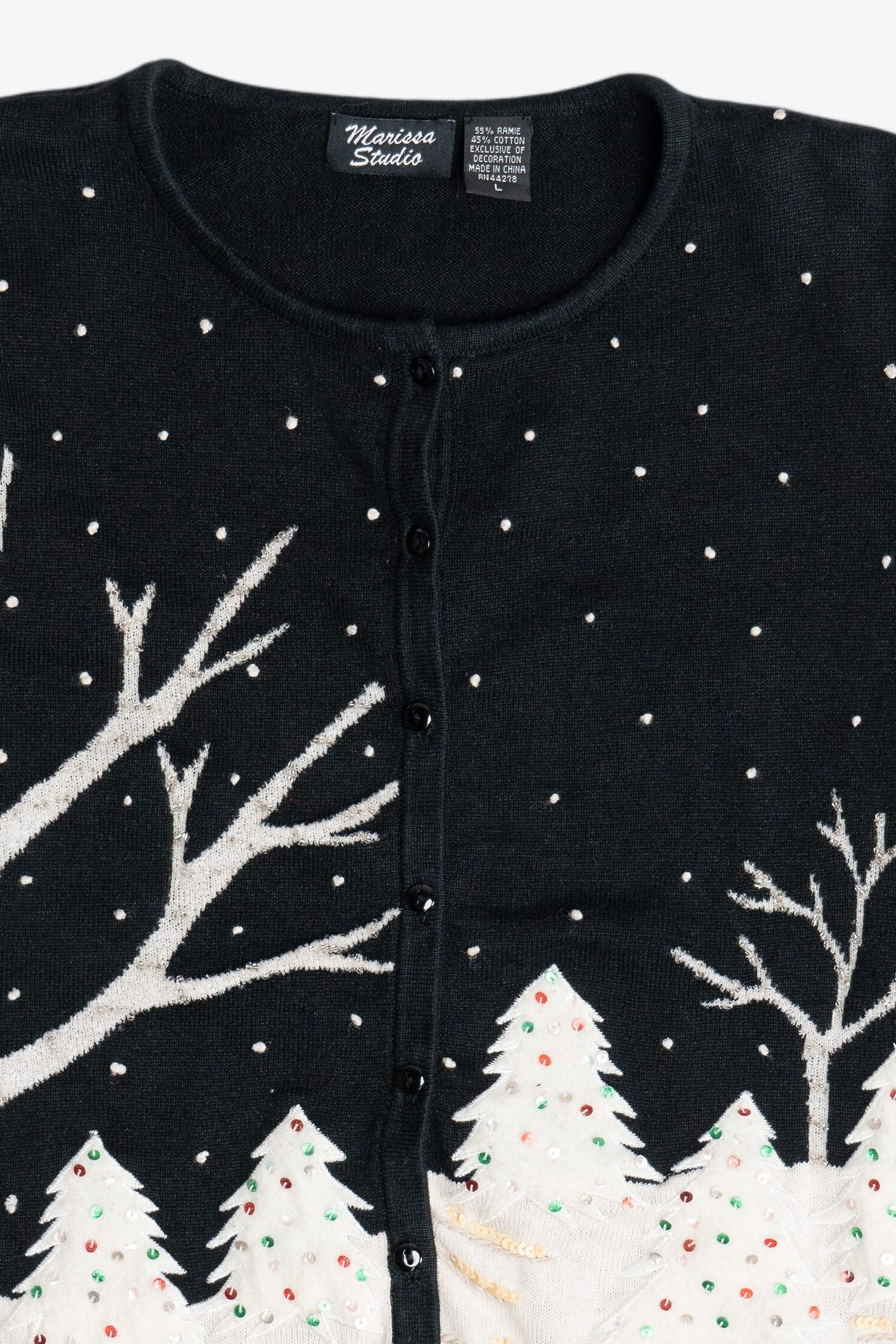 Vintage Snow Landscape Ugly Christmas Cardigan Sweater (2000s)