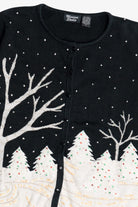 Vintage Snow Landscape Ugly Christmas Cardigan Sweater (2000s)