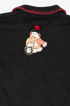 Vintage Black Tiara Snowmen Ugly Christmas Cardigan (2000s)