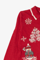 Vintage Red Mercer Street Snowmen Ugly Christmas Cardigan (2000s)