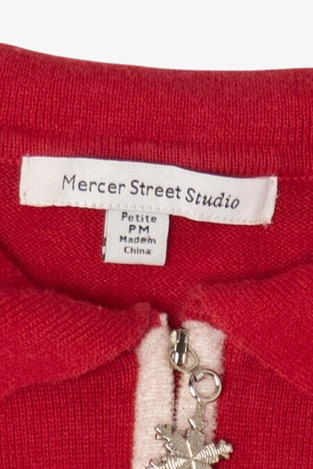 Vintage Red Mercer Street Snowmen Ugly Christmas Cardigan (2000s)