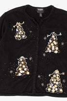 Vintage Black Designers Originals Studio Trees Ugly Christmas Cardigan (1990s)