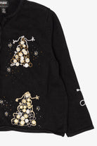 Vintage Black Designers Originals Studio Trees Ugly Christmas Cardigan (1990s)