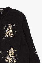Vintage Black Designers Originals Studio Trees Ugly Christmas Cardigan (1990s)