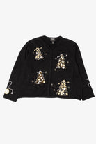 Vintage Black Designers Originals Studio Trees Ugly Christmas Cardigan (1990s)
