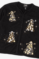 Vintage Black Designers Originals Studio Trees Ugly Christmas Cardigan (1990s)